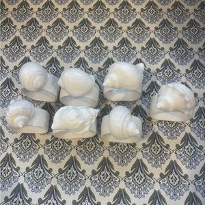 White Ceramic Shell Napkin Holders (7)